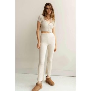Urban Outfitters Rosie Ribbed High-Waisted Flare Pants